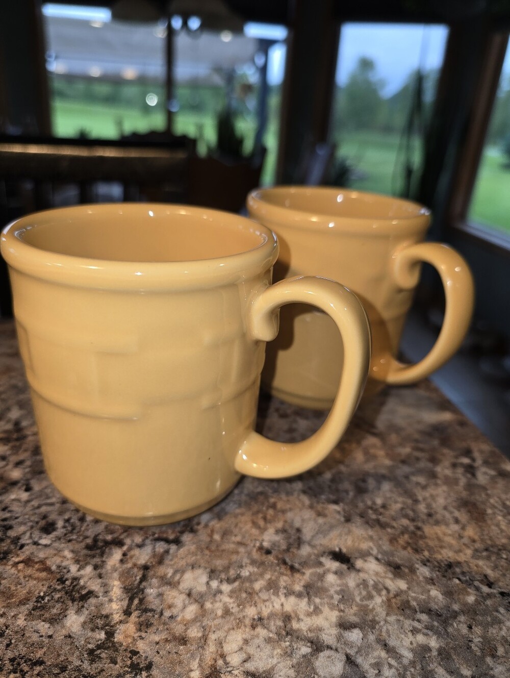 Longaberger 12 Oz Coffee Mugs Butternut Used USA